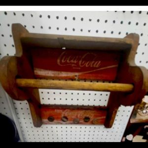 Vintage Wooden Coca Cola Paper Towel Holder - Rare Find